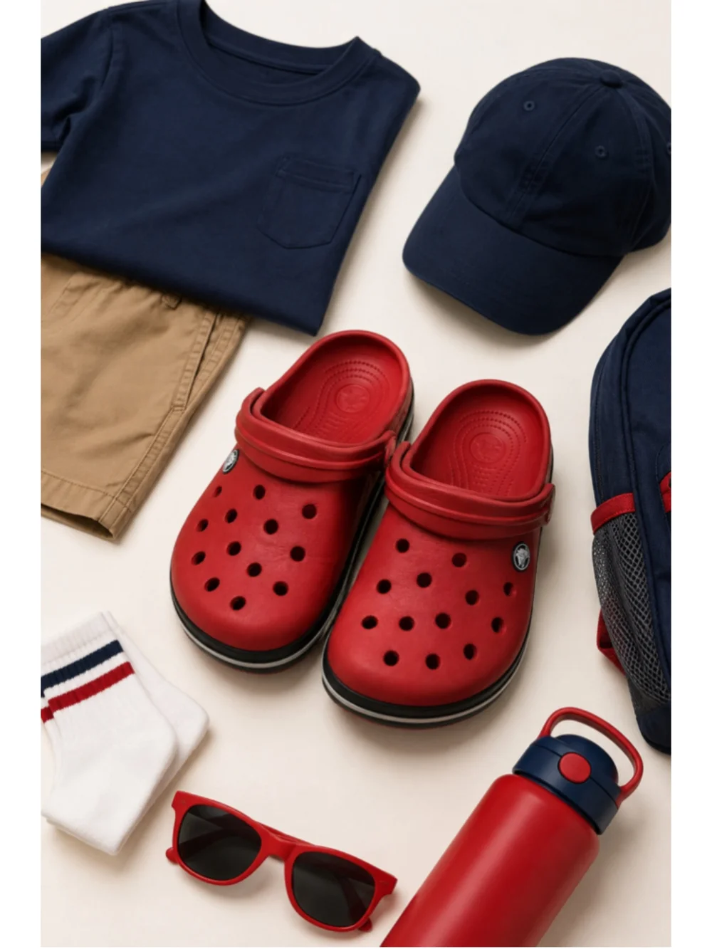Crocs Kids Classic Clogs J2 Red Youth Slip On Comfort Shoes Lightweight Unisex